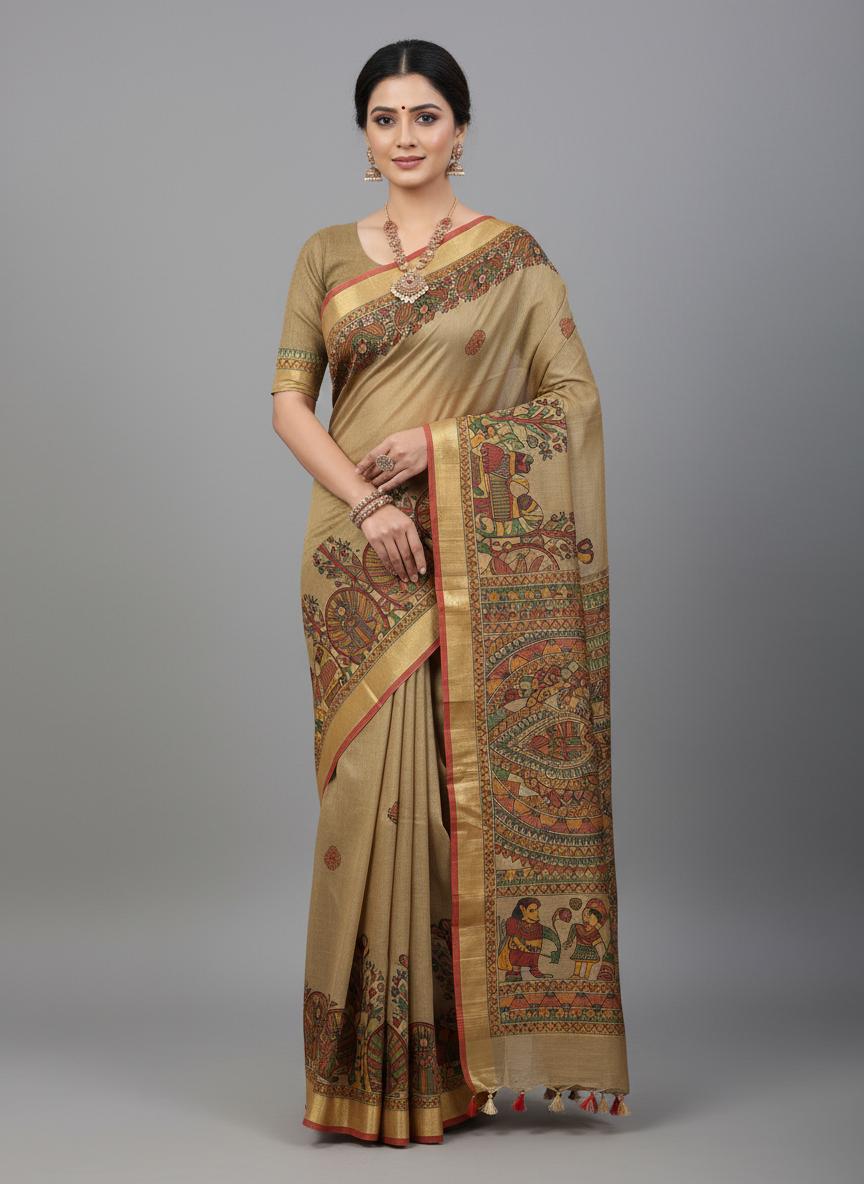 Swarnavriksha Aasan Tussar silk Saree