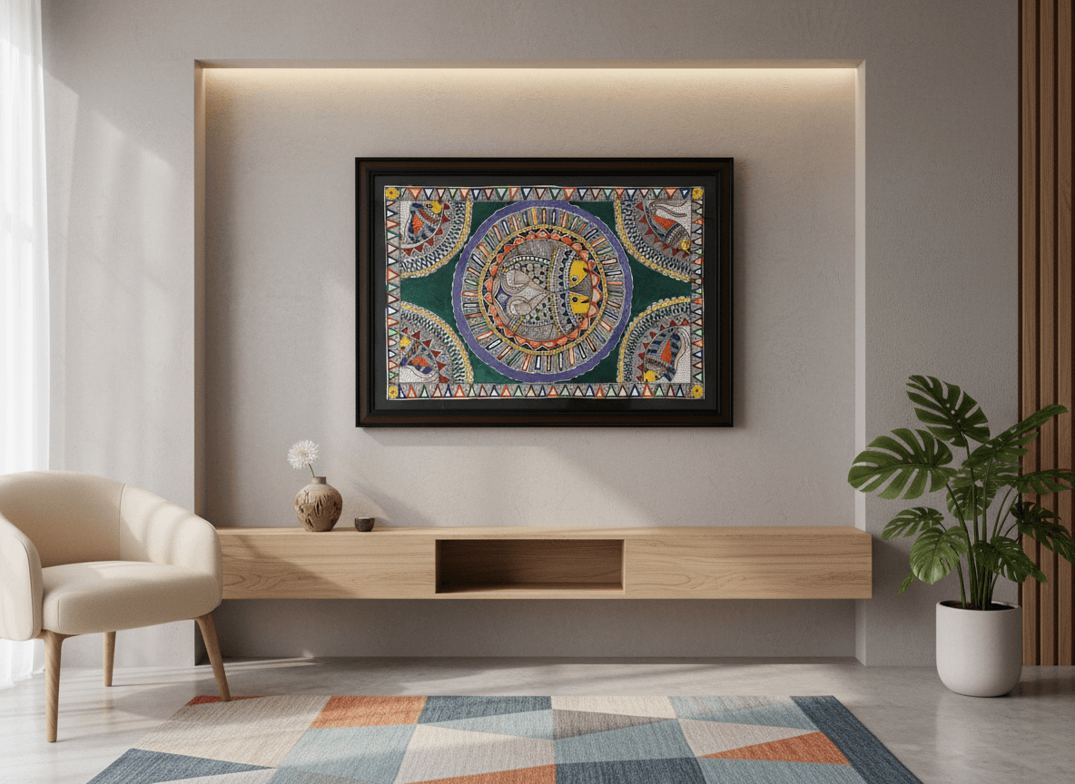 Vibrant Fish Mandala of Life — alternate view