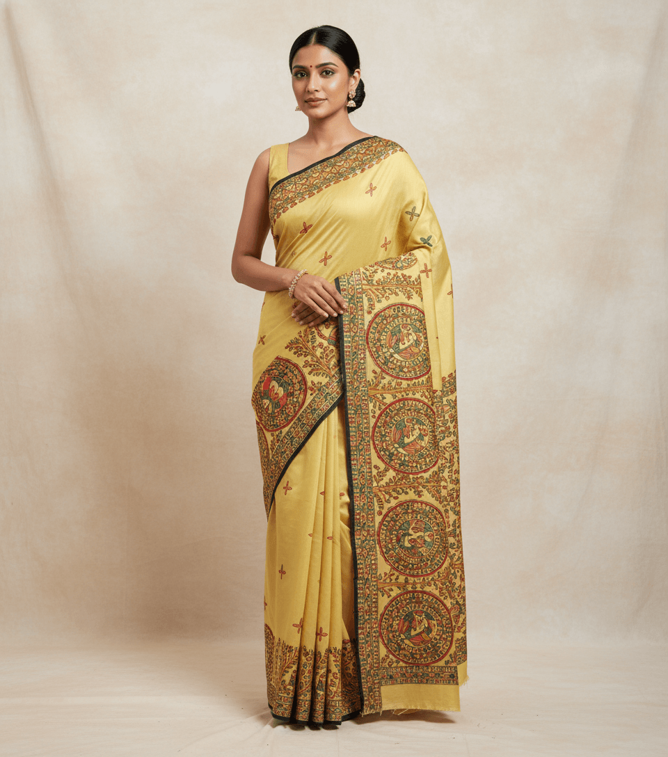 Prakriti Vihangam Madhubani Saree — alternate view
