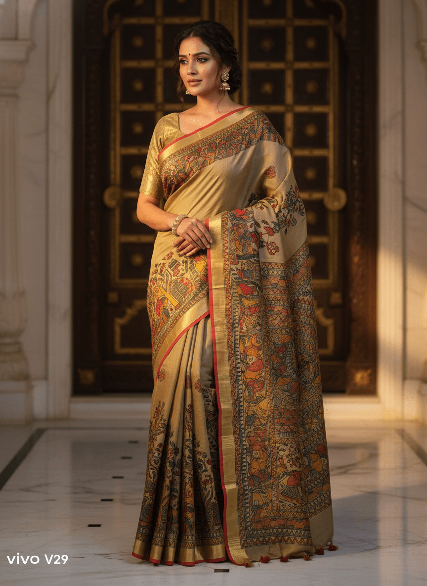Mithila Matsya Chakra Saree