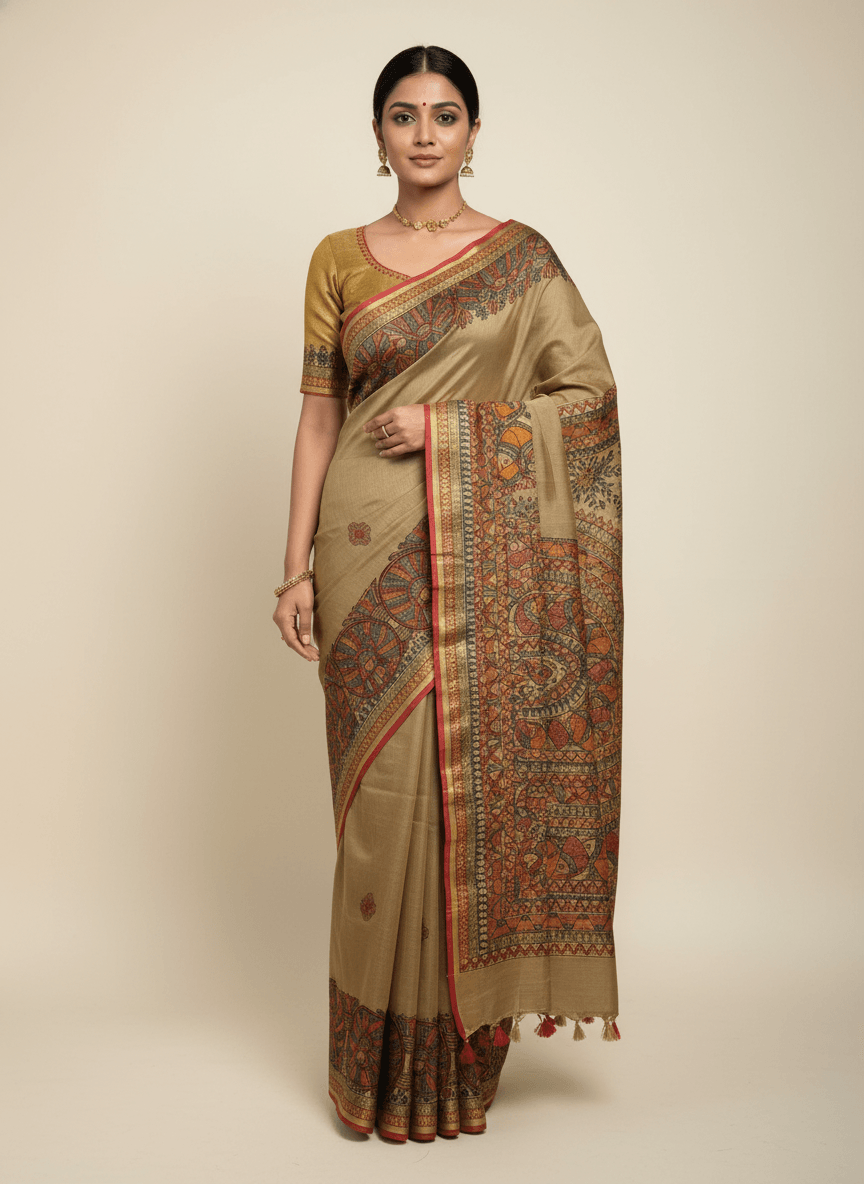 Mithila Matsya Chakra Saree — alternate view