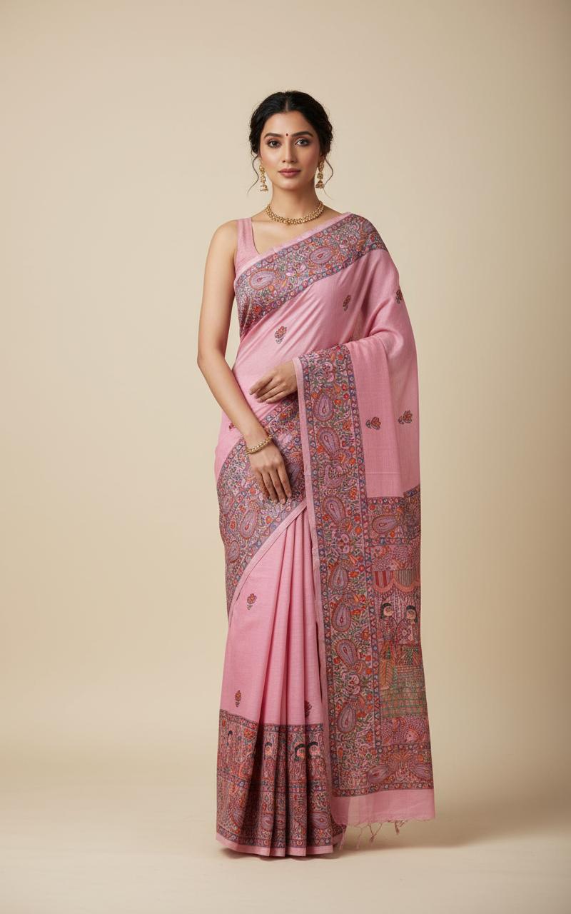 Mithila vivaha Hand Crafted Tussar Silk Saree