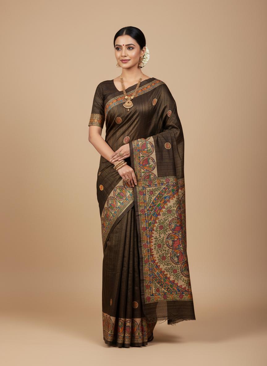 Sukshma Sringaar Kachni Tussar Silk saree