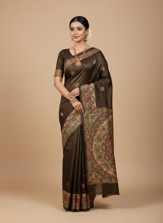 Sukshma Sringaar Kachni Tussar Silk saree